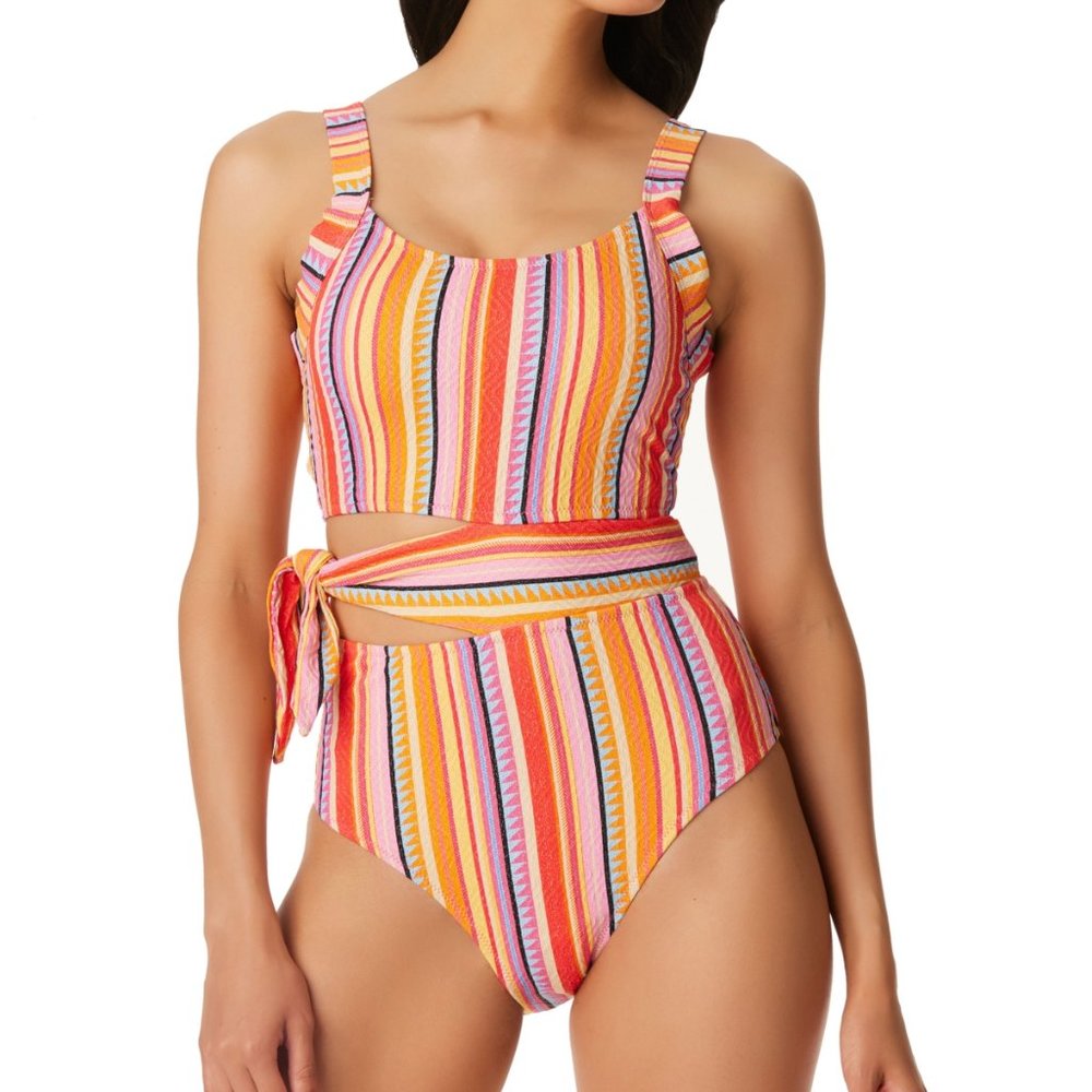 Jessica Simpson Escape to Pacific Tied One-piece Swimsuit